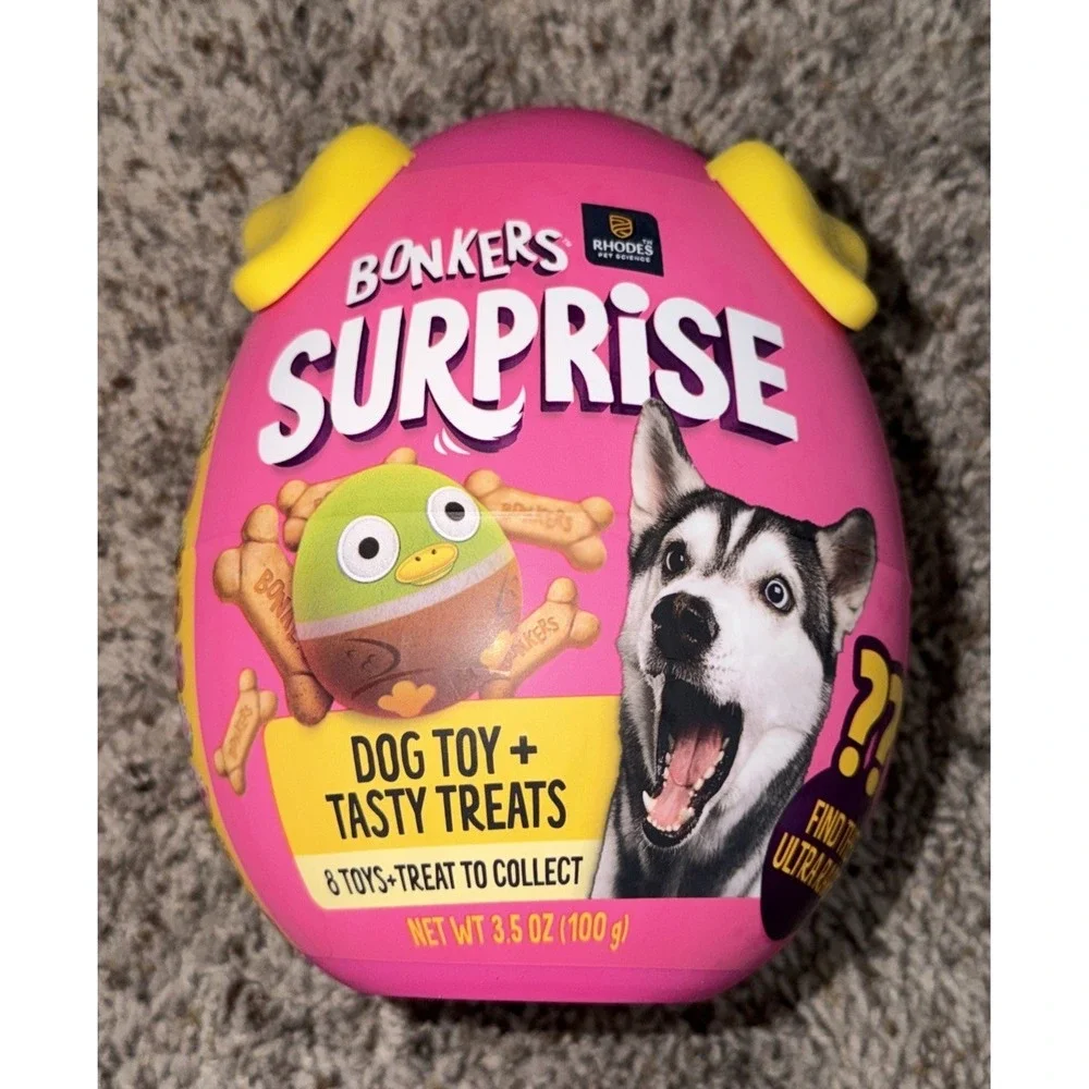 Lot of 5 Bonkers Surprise Dog Toy + Tasty Treats Pack‎